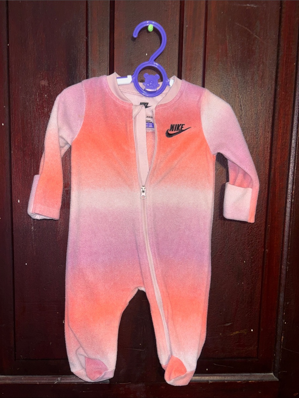 Nike Pink Coral Ombre Footed One-Piece